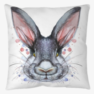 Painted Drawing With Watercolor Portrait Of An Animal - Królik Malowany