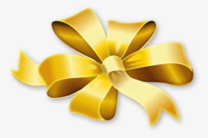 Golden Bow Ribbon Transparent Image - Gold Ribbon Png Transparent
