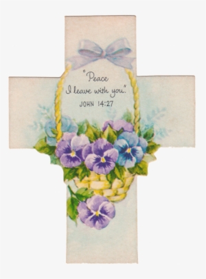 Vintage Easter Postcard Cross