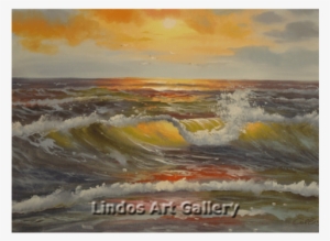 Seascape Waves And Sun Oil Painting - Oil Painting