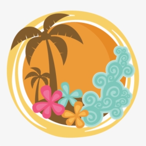 Tropical Sunset Svg Cutting Files For Scrapbooking - Clip Art