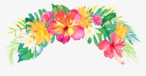 Vector Free Summer Palm Flowers Flowercrown Headband - Tropical Flower Crown Png