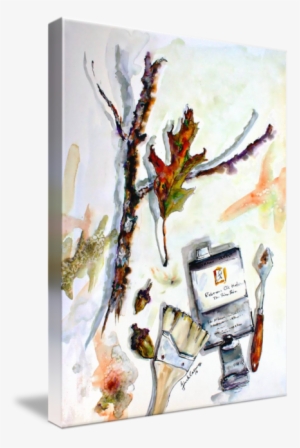 "modern Still Life Artist Tools Acorns Oak Leave" By - Artist