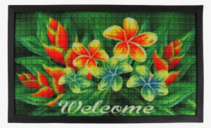 Kc Hawaii Welcome Floral Tropical Door Mat 30" X 17.75"