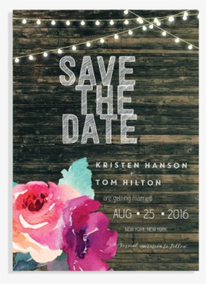 Watercolor Floral & Inspired Wood Art Invitation Set - Art