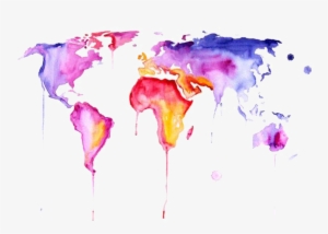 Watercolor Painting Contemporary Art Abstract Art Wallpaper - World Map Abstract Art