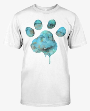 Blue Watercolor Paw - Life Is Better With Cows Around