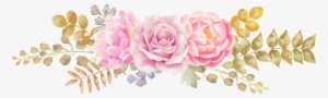 This Graphics Is Pink Green Flower Transparent Decorative - Painted Watercolor Composition Png