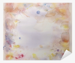 Watercolor On Lined Note Book Paper Background Poster - Floral Design