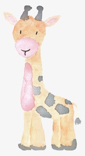 Yellow Hand Drawn Giraffe Hand Drawn Cartoon Animal - Nursery Safari Animal Prints