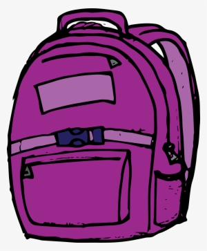 Clipart Backpack Library Bag - Purple School Bag Clipart