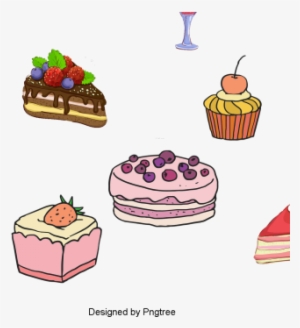 Cartoon Hand-painted Dessert Food, Dessert, Gourmet, - Dessert