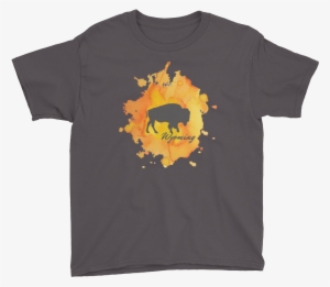 Wyoming Watercolor Burst Bison - T-shirt