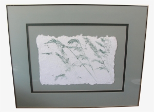 This Is A Beautiful Print Of Wind Swept Reeds On Distressed - Picture Frame