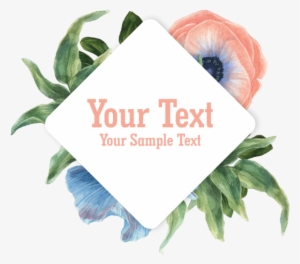 Decorative Watercolor Flowers Wreath Badge, Decorative, - Watercolor Painting