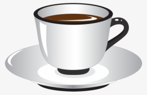 White And Black Coffee Cup Png Clipart - Coffee Cup Clip Art