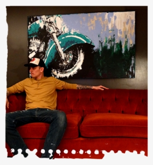 Acrylic On Canvas - Motorcycle Acrylic Painting