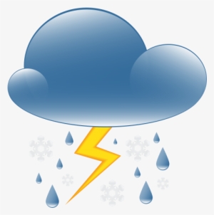 Free Png Thunder Rain And Snow Weather Icon Png Images - Rain And Thunder Clipart