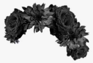 Flowercrownsticker Flowercrown Blackflowers Blac - Black Flower Crown Png