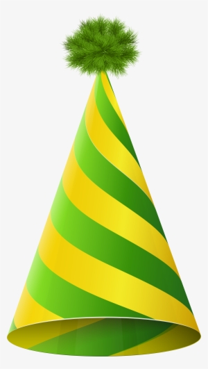 Party Hat Green Yellow Transparent Png Clip Art Imageu200b - Green Birthday Hat Png