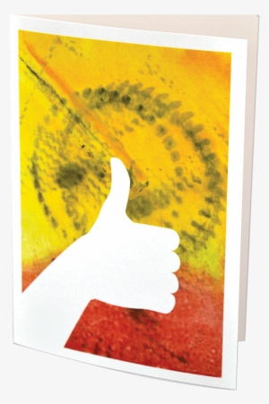 Greeting Card Featuring An Encaustic Design And A Thumbs - Painting