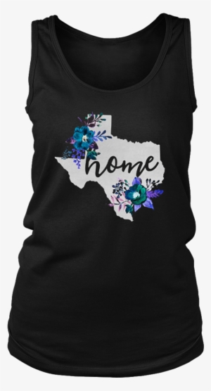 Texas Home Chalkboard Watercolor Flowers State T-shirt - Shirt