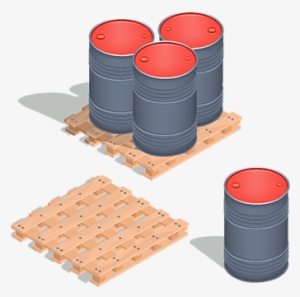 Vector Isometric Icons Of Barrels Of Oil On A Wooden - Petroleum