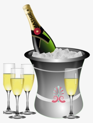 Champagne - Champagne Bottle And Glasses Clipart
