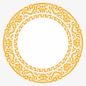 Golden Vintage Round Border Png - Vector Graphics