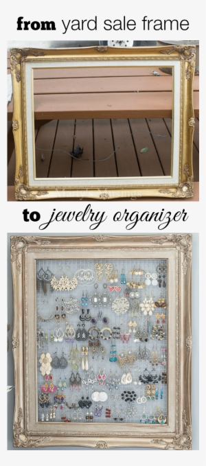 This Diy Framed Jewelry And Earring Organizer From