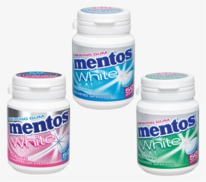 Mentos Gum Bottles White Tutti Frutti, Sweet Mint Und - Mentos Gum White Peppermint Bottle 60g