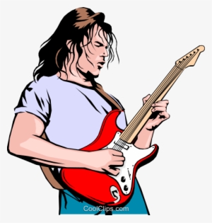 Guitar Player - Playing Electric Guitar Clipart
