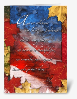 Patriotic Thanksgiving Card Greeting Card - Patriotic Thanksgiving