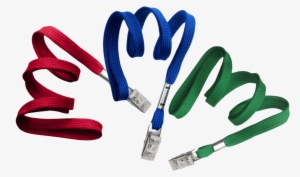 Tubular 10mm Lanyards With Bulldog Clip - Flat Braid Woven Non-breakaway Lanyard