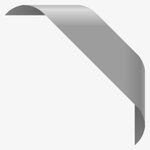 Corner Ribbon01 Gray - White Ribbon Corner Png