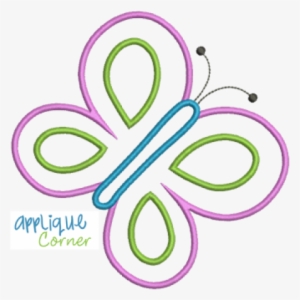 Butterfly Ribbon Tail Applique Design - Shameock Applique Shirt -- Personalized With Name