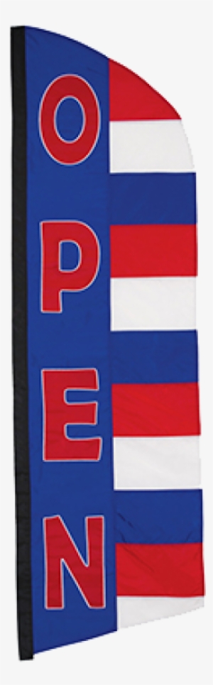 "open" Patriotic Feather Banner Flag - Flag