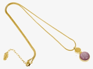 Ioaku Moon Amulet Necklace 75 Gold Sparkle Pink - Necklace