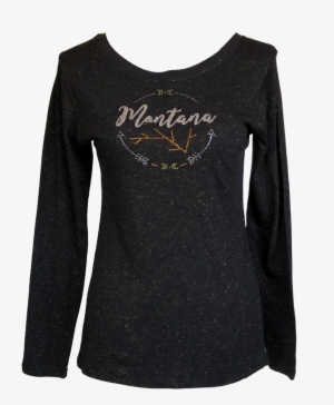 Ladies Black And Gold Sparkle Shirt - Gold