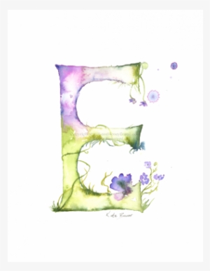 Monogram E Watercolor