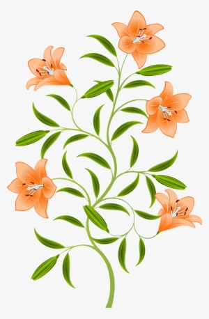 Orange And Green Flowers Png