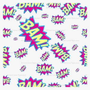 Carol Anne Ryce Paul - Book Fabric - Comic Book - Bam - Custom Fabric By Spoonflower