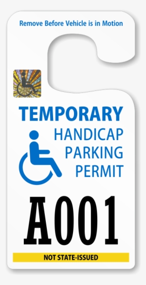 Handicap Parking Permit Rearview Mirror Jumbo Hang - Glowsmart Area Of Refuge Sign 4 5 X