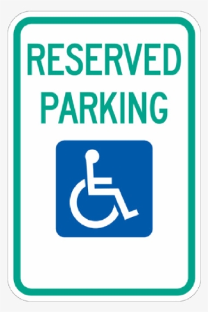 Reserved Handicap Parking Sign With Symbol - Reserved Parking (handicapped Symbol And Left Arrow)