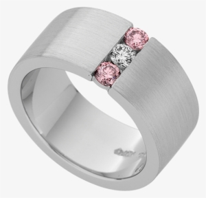 White & Pink Diamond Ring C641a - Ring