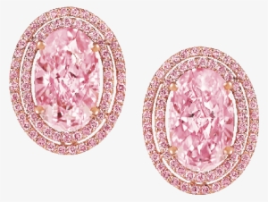 Fancy Intense Pink Diamond Earrings - Pink Diamond Earrings Png