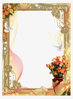 Gold Wedding Frames Png Download - Wedding Photo Frame Png