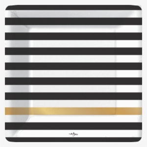 Black And White Horizontal Stripe Square Plate With - Plate
