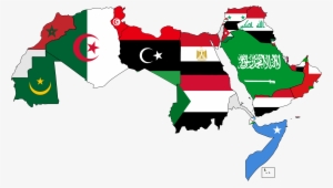A Map Of The Arab World With Flags - Learn And Memorize Arabic Vocabulary
