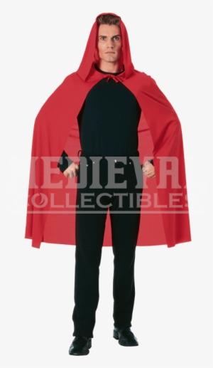 45 Inch Red Hooded Costume Cape - Red Hooded Cape Nice For Red Riding Hood 45" Long